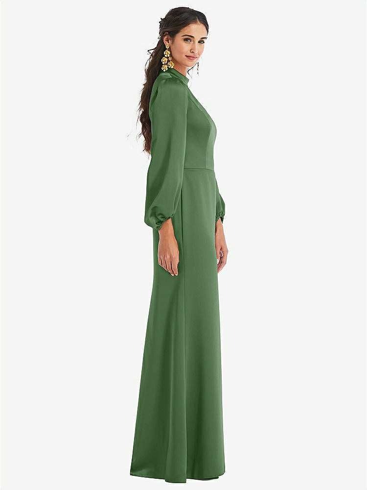【NEW】【STYLE: LB023】高 襟 パフ スリーブ トランペット ガウン - ダービー【COLOR: Vineyard Green】【SIZE: 00-30W】