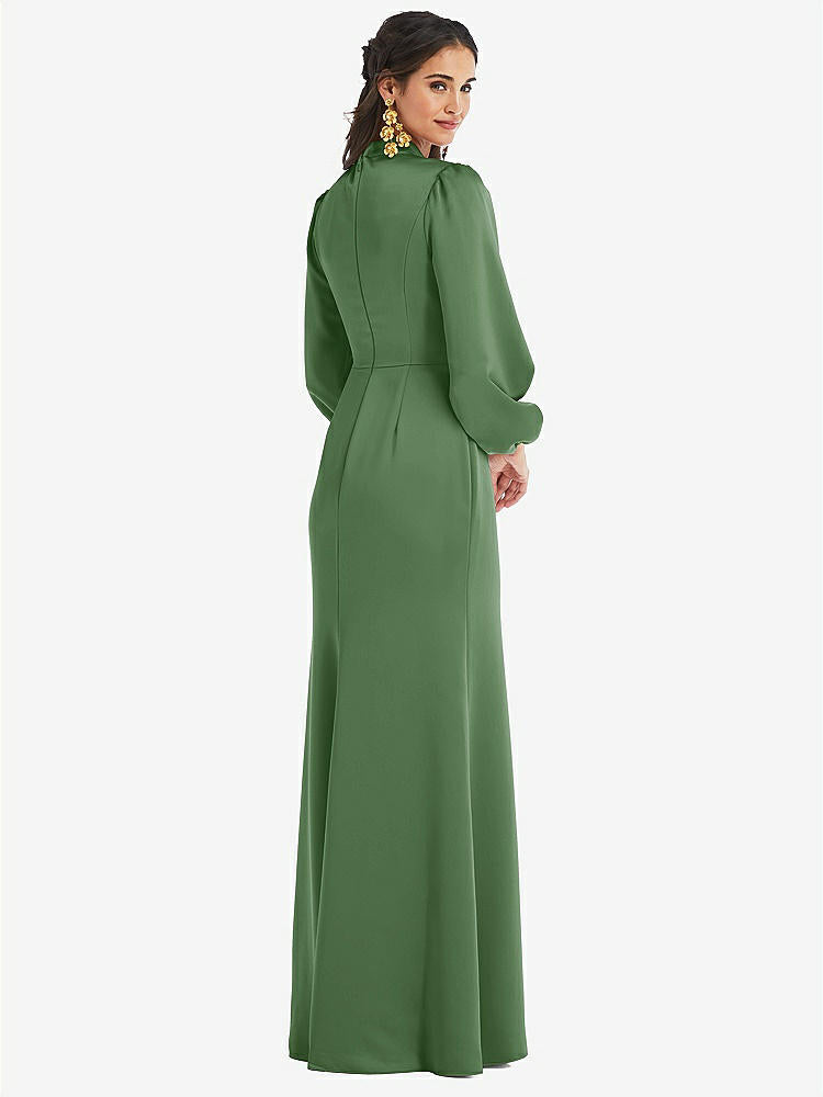 【NEW】【STYLE: LB023】高 襟 パフ スリーブ トランペット ガウン - ダービー【COLOR: Vineyard Green】【SIZE: 00-30W】