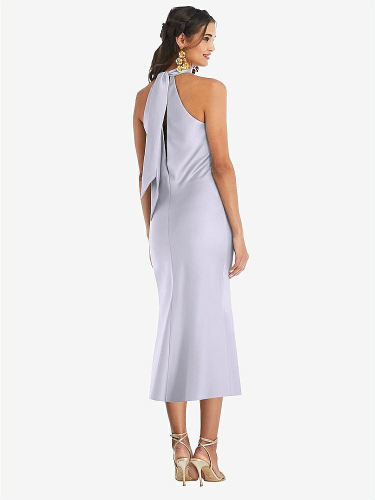 【NEW】【STYLE: LB026】ドレープ ひねり ホルター ネクタイバック MIDI ドレス  -  パロマ【COLOR: Silver Dove】【SIZE: 00-30W】