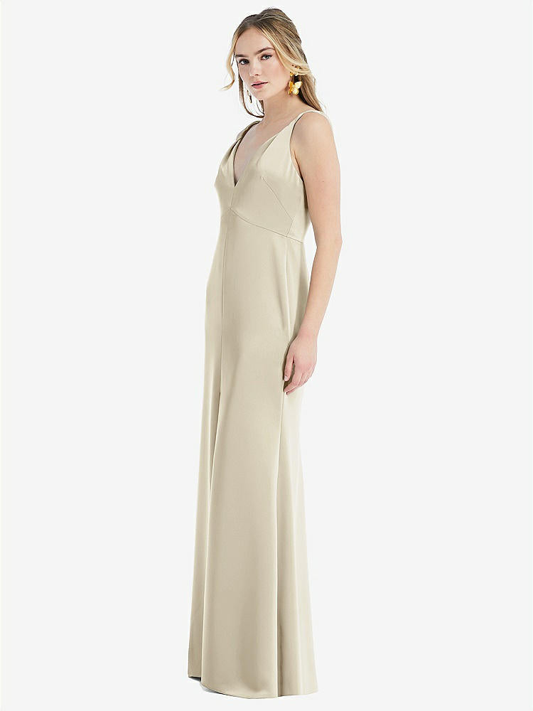 【STYLE: LB027】Twist Strap Maxi Slip Dress with Front Slit - Neve【COLOR: Champagne】