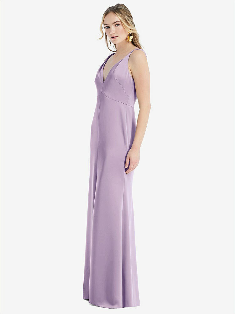 【NEW】【STYLE: LB027】ツイスト ストラップ マキシ スリップ ドレス 前面 スリット - neve【COLOR: Pale Purple】【SIZE: 00-30W】