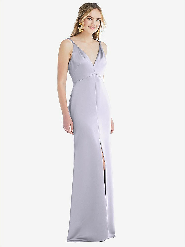 【NEW】【STYLE: LB027】ツイスト ストラップ マキシ スリップ ドレス 前面 スリット  -  neve【COLOR: Silver Dove】【SIZE: 00-30W】