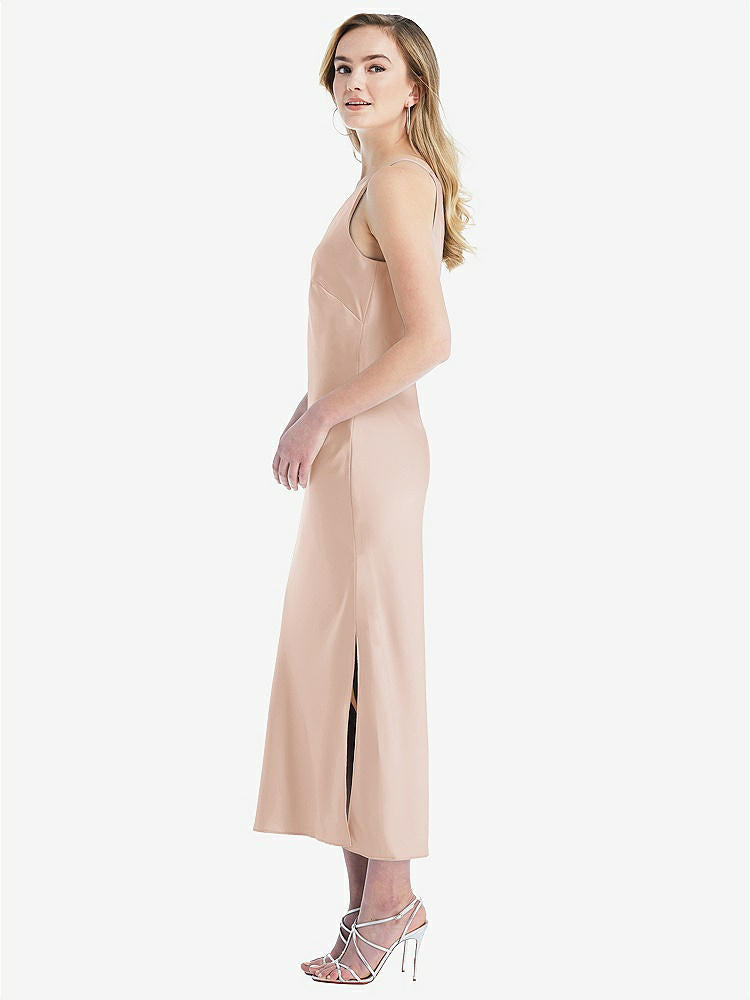 【NEW】【STYLE: 8202】ワンショルダー 非対称 MIDI スリップ ドレス【COLOR: Cameo】【SIZE: 00-30W】