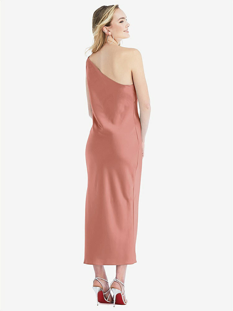 【NEW】【STYLE: 8202】ワンショルダー 非対称 MIDI スリップ ドレス【COLOR: Desert Rose】【SIZE: 00-30W】