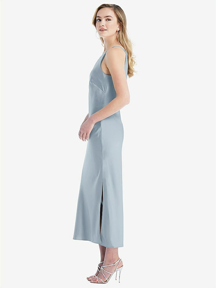 【STYLE: 8202】One-Shoulder Asymmetrical Midi Slip Dress【COLOR: Mist】