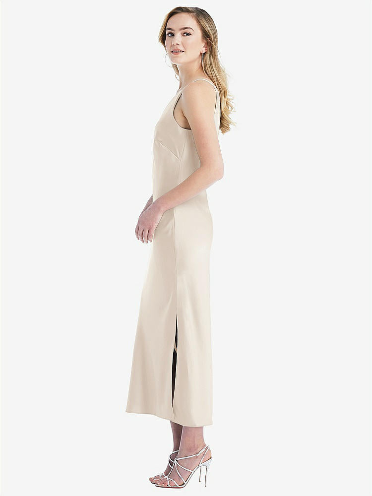 【NEW】【STYLE: 8202】ワンショルダー 非対称 MIDI スリップ ドレス【COLOR: Oat】【SIZE: 00-30W】