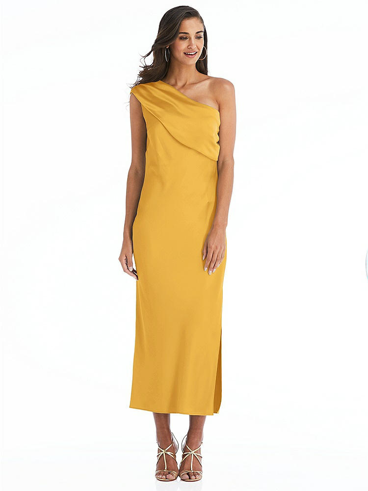 【NEW】【STYLE: 8203】ドレープ ワンショルダー コンバーチブル MIDI スリップ ドレス【COLOR: NYC Yellow】【SIZE: 00-30W】