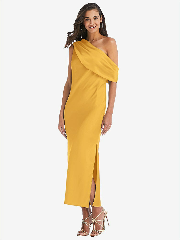 【NEW】【STYLE: 8203】ドレープ ワンショルダー コンバーチブル MIDI スリップ ドレス【COLOR: NYC Yellow】【SIZE: 00-30W】