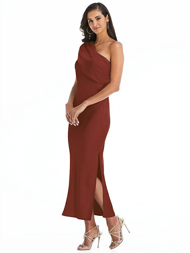 【NEW】【STYLE: 8203】ドレープ ワンショルダー コンバーチブル MIDI スリップ ドレス【COLOR: Auburn Moon】【SIZE: 00-30W】