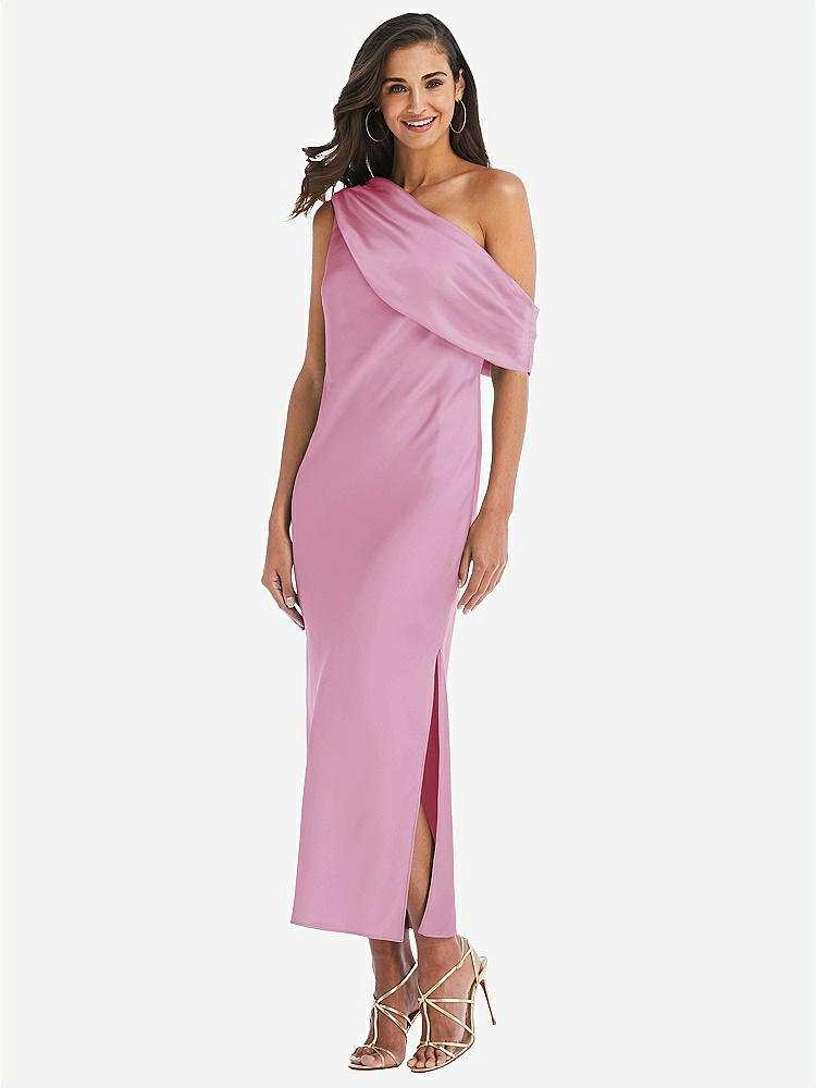 【NEW】【STYLE: 8203】ドレープ ワンショルダー コンバーチブル MIDI スリップ ドレス【COLOR: Powder Pink】【SIZE: 00-30W】
