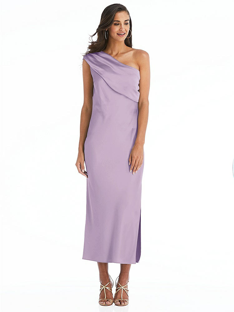 【NEW】【STYLE: 8203】ドレープ ワンショルダー コンバーチブル MIDI スリップ ドレス【COLOR: Pale Purple】【SIZE: 00-30W】