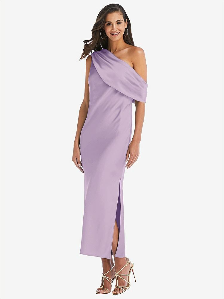 【NEW】【STYLE: 8203】ドレープ ワンショルダー コンバーチブル MIDI スリップ ドレス【COLOR: Pale Purple】【SIZE: 00-30W】