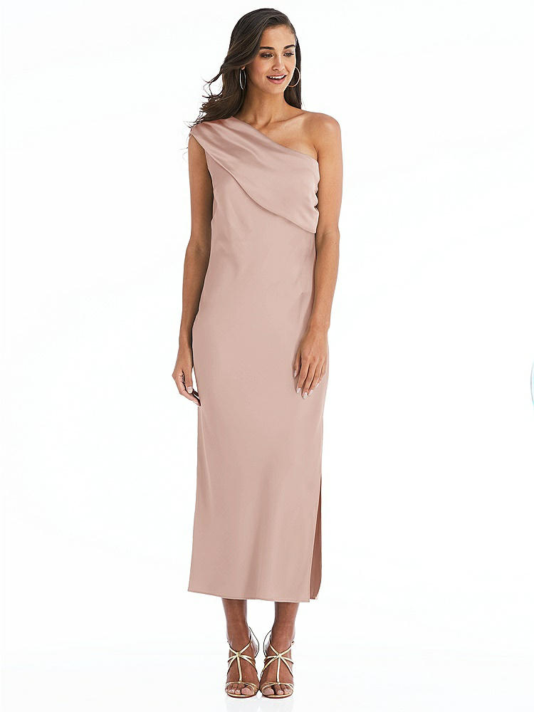【NEW】【STYLE: 8203】ドレープ ワンショルダー コンバーチブル MIDI スリップ ドレス【COLOR: Toasted Sugar】【SIZE: 00-30W】