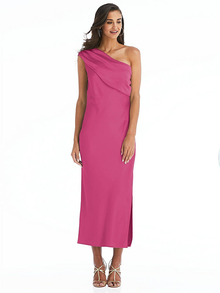 【NEW】【STYLE: 8203】ドレープ ワンショルダー コンバーチブル MIDI スリップ ドレス【COLOR: Tea Rose】【SIZE: 00-30W】