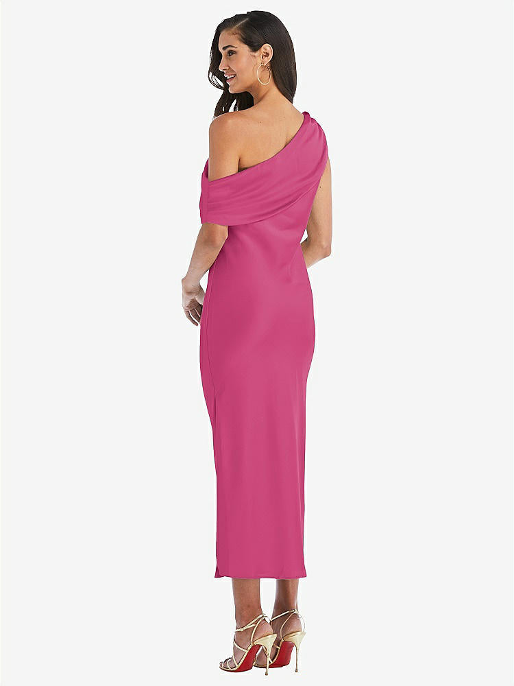 【NEW】【STYLE: 8203】ドレープ ワンショルダー コンバーチブル MIDI スリップ ドレス【COLOR: Tea Rose】【SIZE: 00-30W】