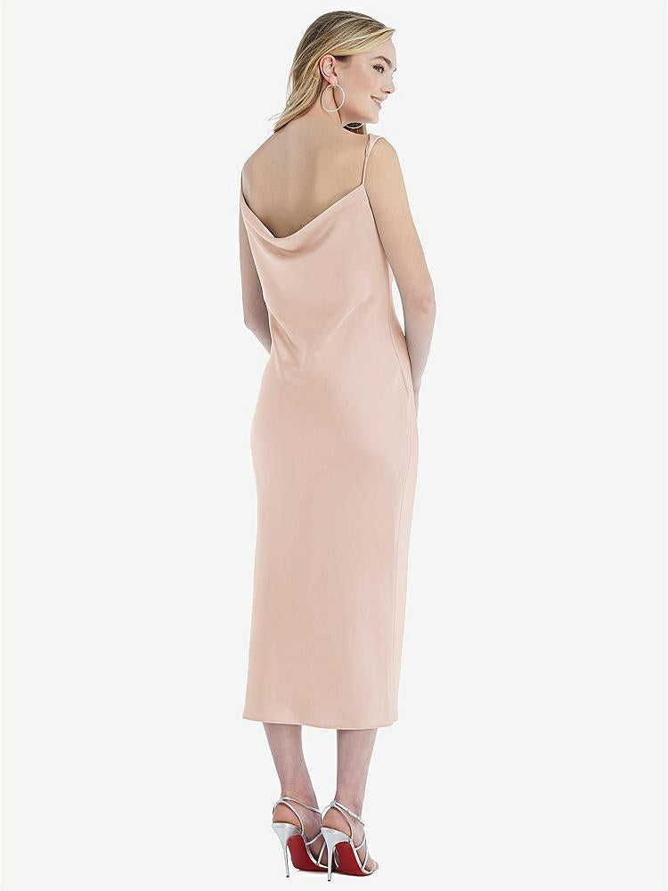 【NEW】【STYLE: 8204】非対称 ワン層 カウル MIDI スリップ ドレス【COLOR: Cameo】【SIZE: 00-30W】