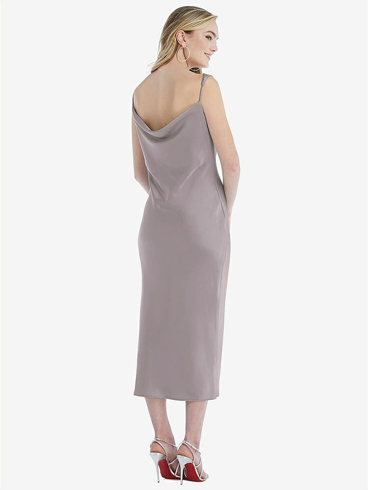【NEW】【STYLE: 8204】非対称 ワン層 カウル MIDI スリップ ドレス【COLOR: Cashmere Gray】【SIZE: 00-30W】