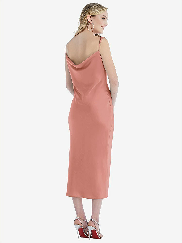 【NEW】【STYLE: 8204】非対称 ワン層 カウル MIDI スリップ ドレス【COLOR: Desert Rose】【SIZE: 00-30W】