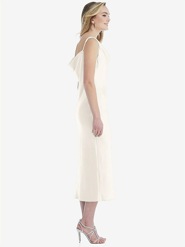 【NEW】【STYLE: 8204】非対称 ワン層 カウル MIDI スリップ ドレス【COLOR: Ivory】【SIZE: 00-30W】