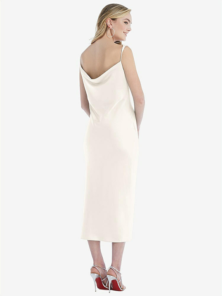 【NEW】【STYLE: 8204】非対称 ワン層 カウル MIDI スリップ ドレス【COLOR: Ivory】【SIZE: 00-30W】