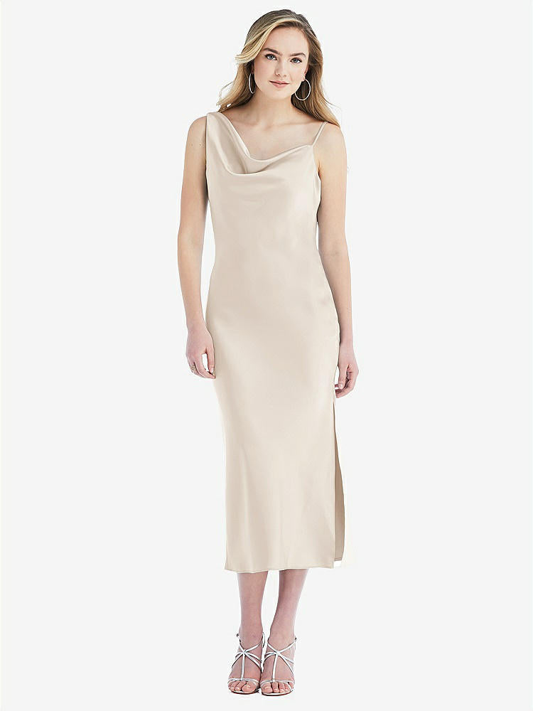 【NEW】【STYLE: 8204】非対称 ワン層 カウル MIDI スリップ ドレス【COLOR: Oat】【SIZE: 00-30W】