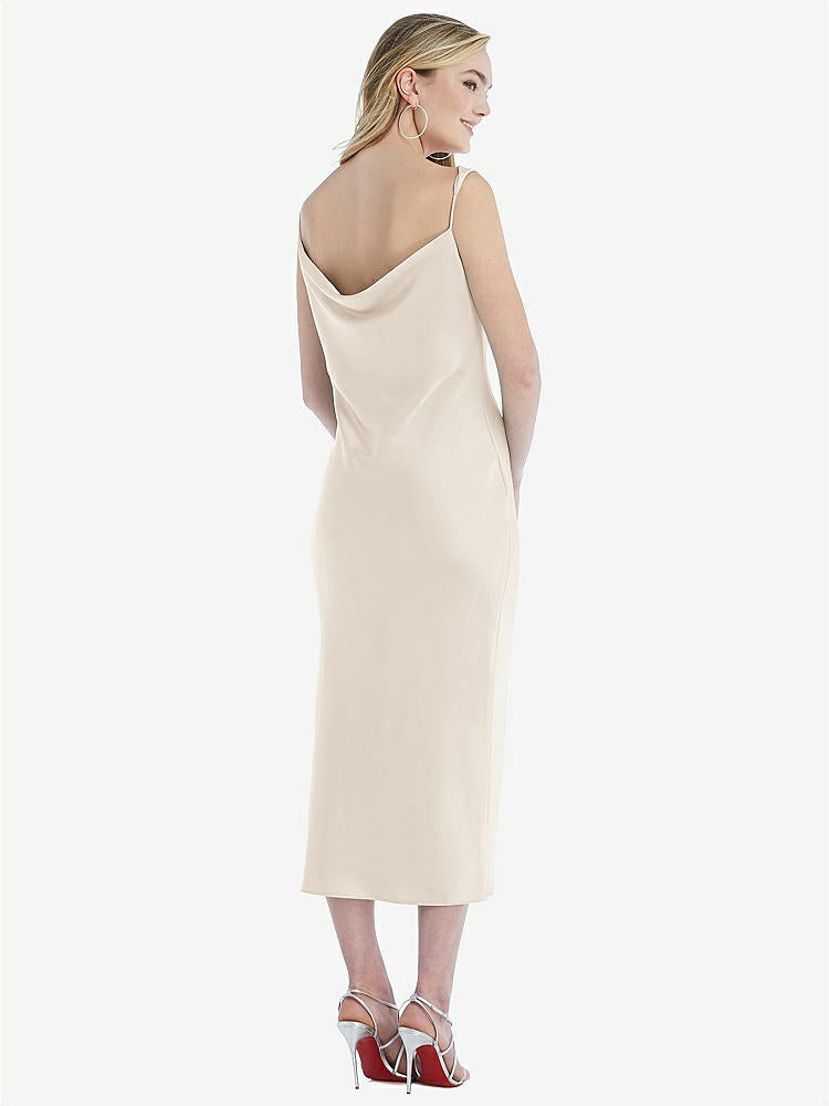 【NEW】【STYLE: 8204】非対称 ワン層 カウル MIDI スリップ ドレス【COLOR: Oat】【SIZE: 00-30W】