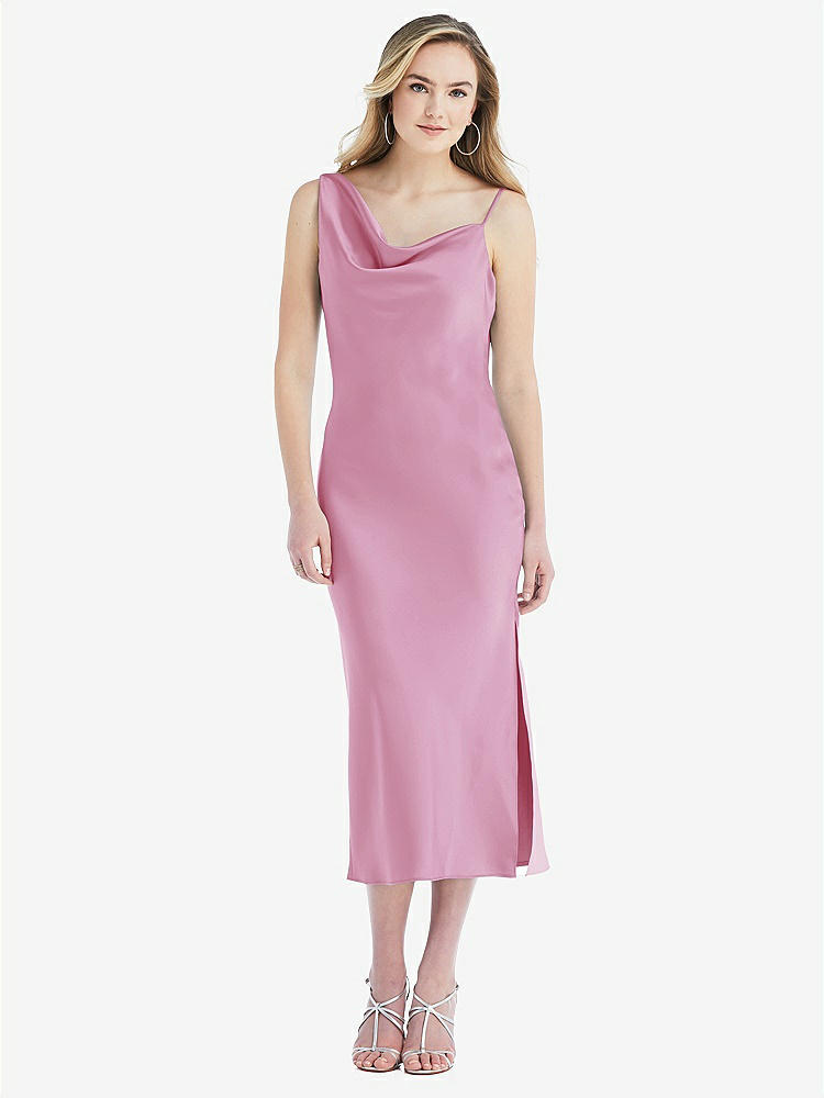 【NEW】【STYLE: 8204】非対称 ワン層 カウル MIDI スリップ ドレス【COLOR: Powder Pink】【SIZE: 00-30W】