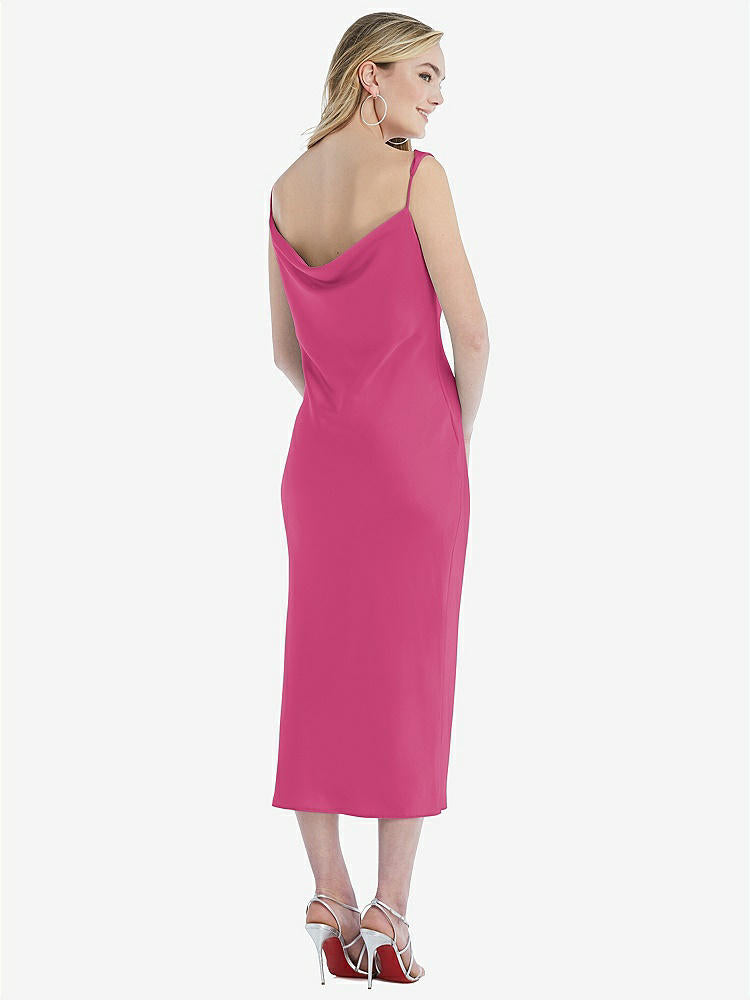 【NEW】【STYLE: 8204】非対称 ワン層 カウル MIDI スリップ ドレス【COLOR: Tea Rose】【SIZE: 00-30W】