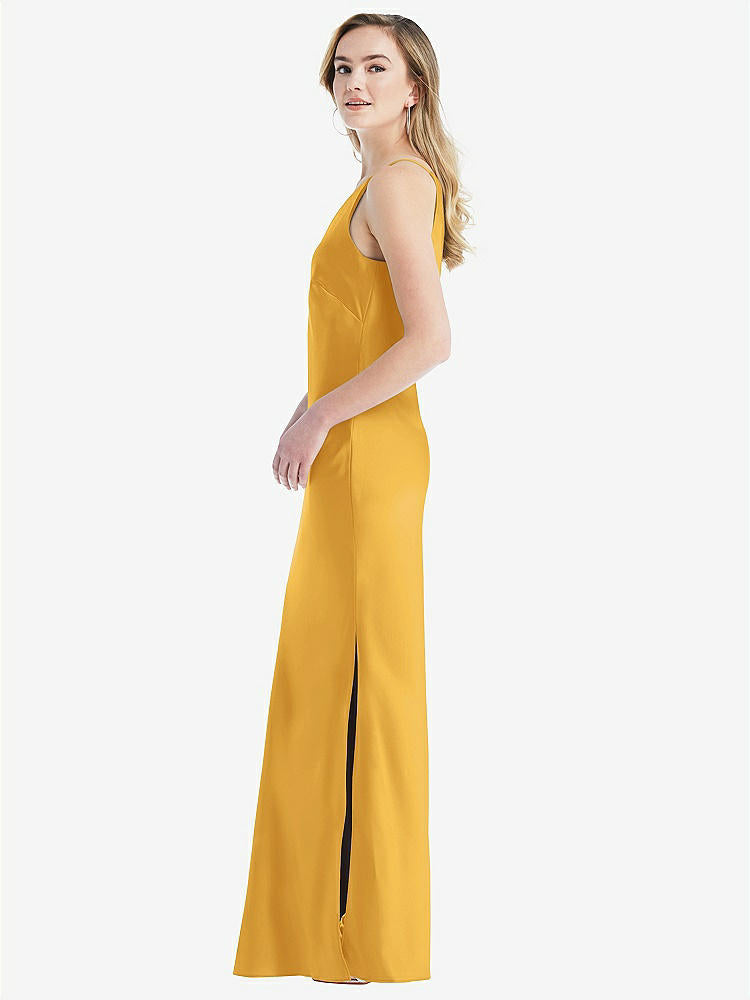 【NEW】【STYLE: 8209】ワンショルダー 非対称 マキシ スリップ ドレス【COLOR: NYC Yellow】【SIZE: 00-30W】