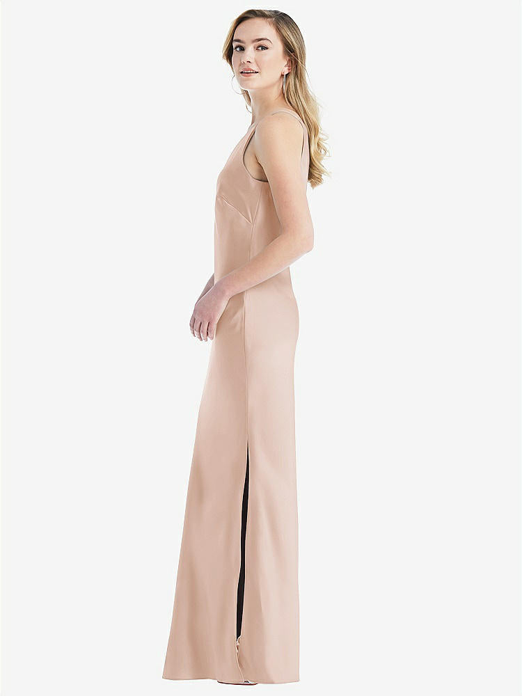 【NEW】【STYLE: 8209】ワンショルダー 非対称 マキシ スリップ ドレス【COLOR: Cameo】【SIZE: 00-30W】