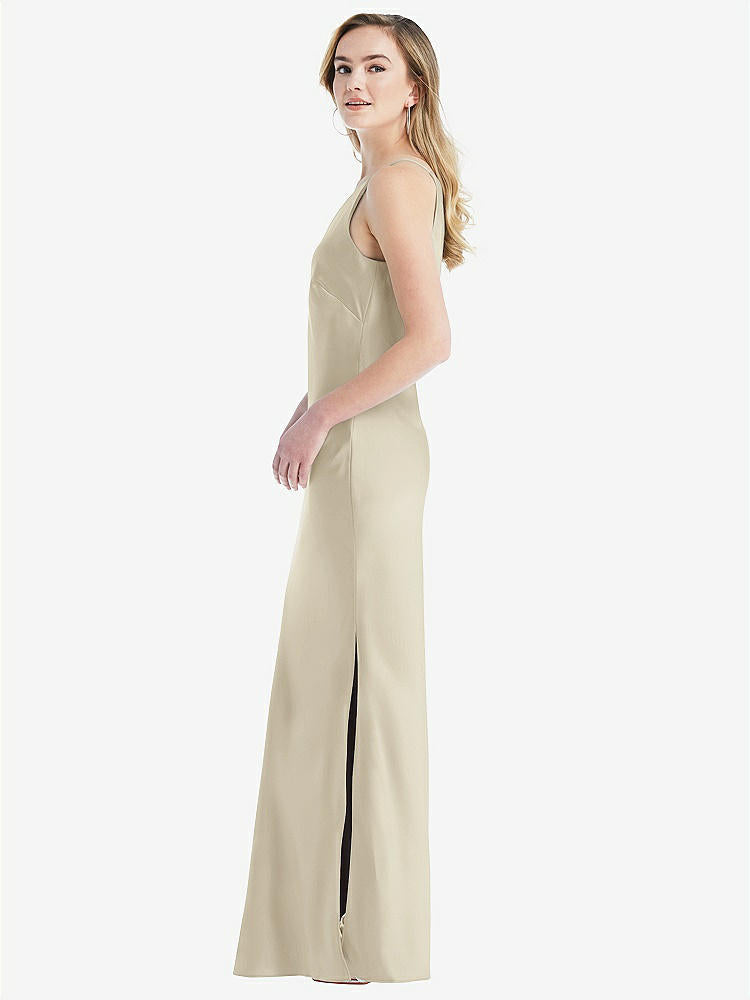 【NEW】【STYLE: 8209】ワンショルダー 非対称 マキシ スリップ ドレス【COLOR: Champagne】【SIZE: 00-30W】