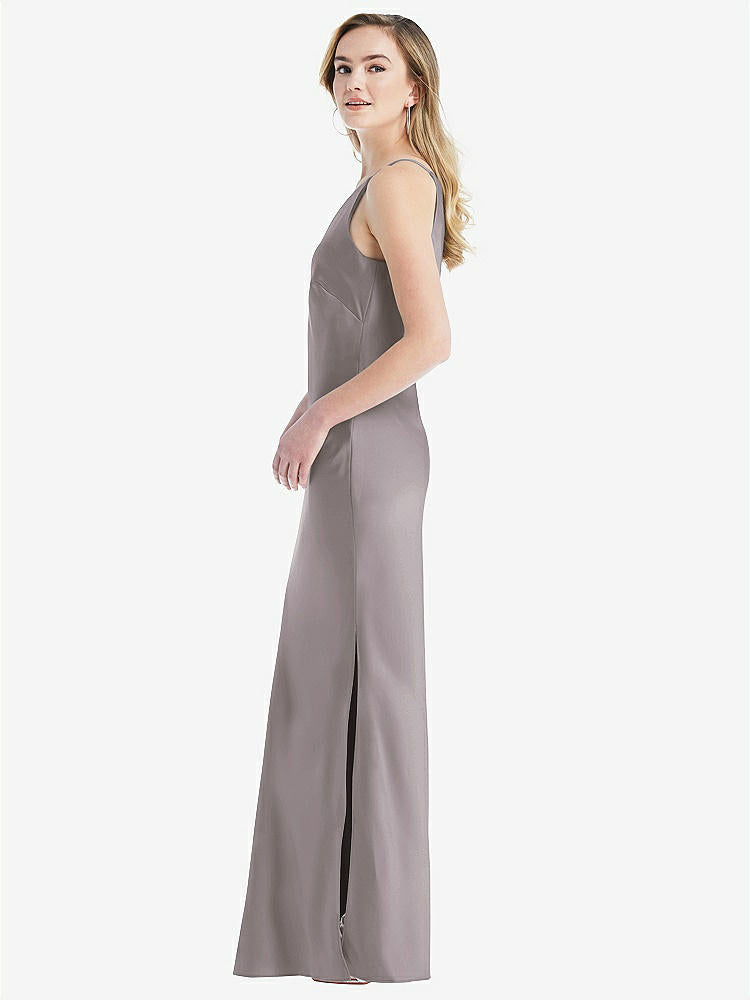 【NEW】【STYLE: 8209】ワンショルダー 非対称 マキシ スリップ ドレス【COLOR: Cashmere Gray】【SIZE: 00-30W】