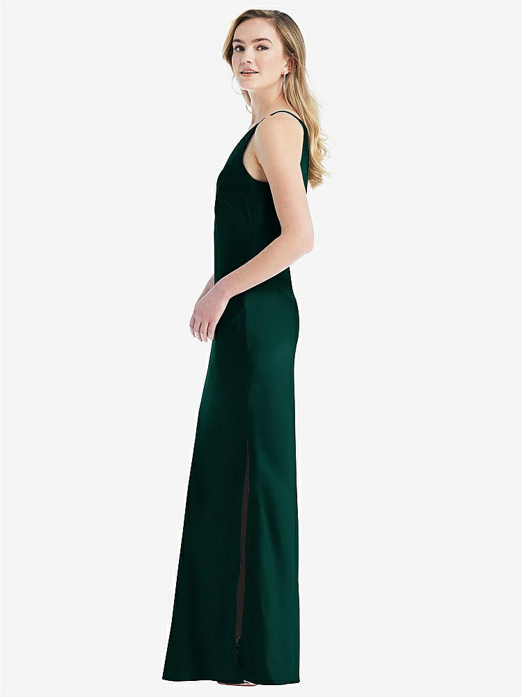 【NEW】【STYLE: 8209】ワンショルダー 非対称 マキシ スリップ ドレス【COLOR: Evergreen】【SIZE: 00-30W】