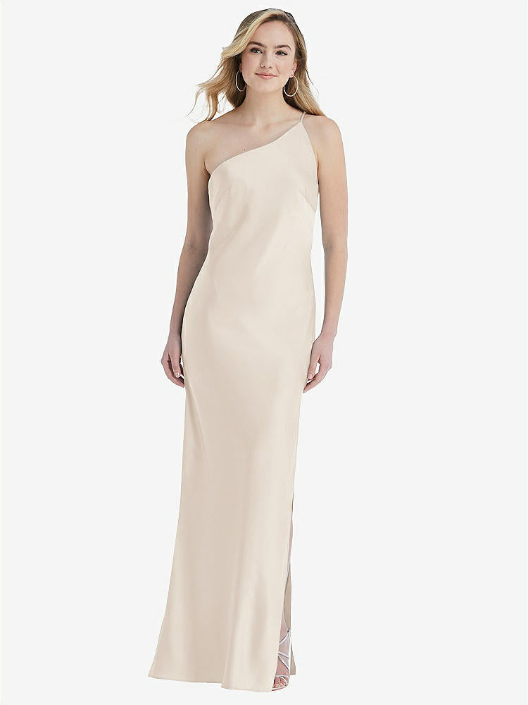 【NEW】【STYLE: 8209】ワンショルダー 非対称 マキシ スリップ ドレス【COLOR: Oat】【SIZE: 00-30W】