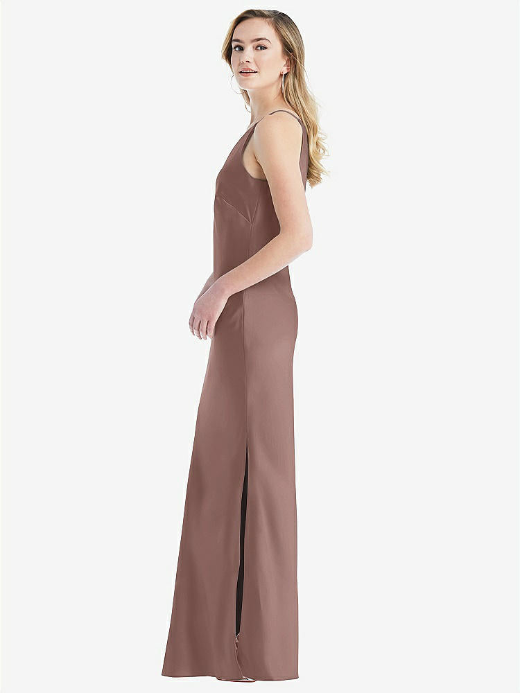 【STYLE: 8209】One-Shoulder Asymmetrical Maxi Slip Dress【COLOR: Sienna】