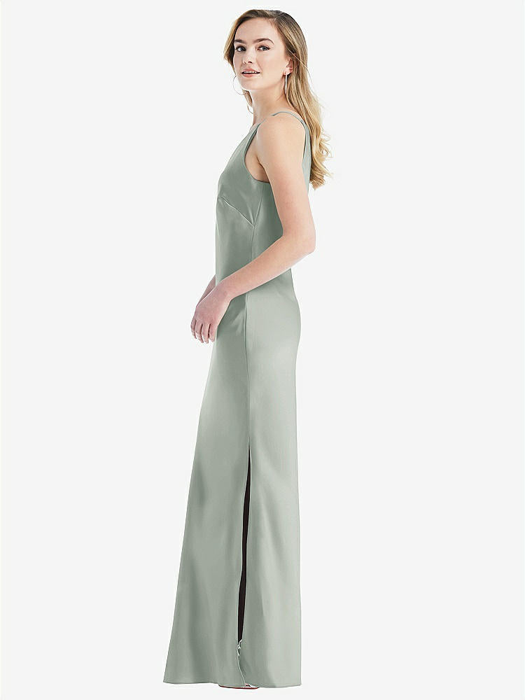 【NEW】【STYLE: 8209】ワンショルダー 非対称 マキシ スリップ ドレス【COLOR: Willow Green】【SIZE: 00-30W】