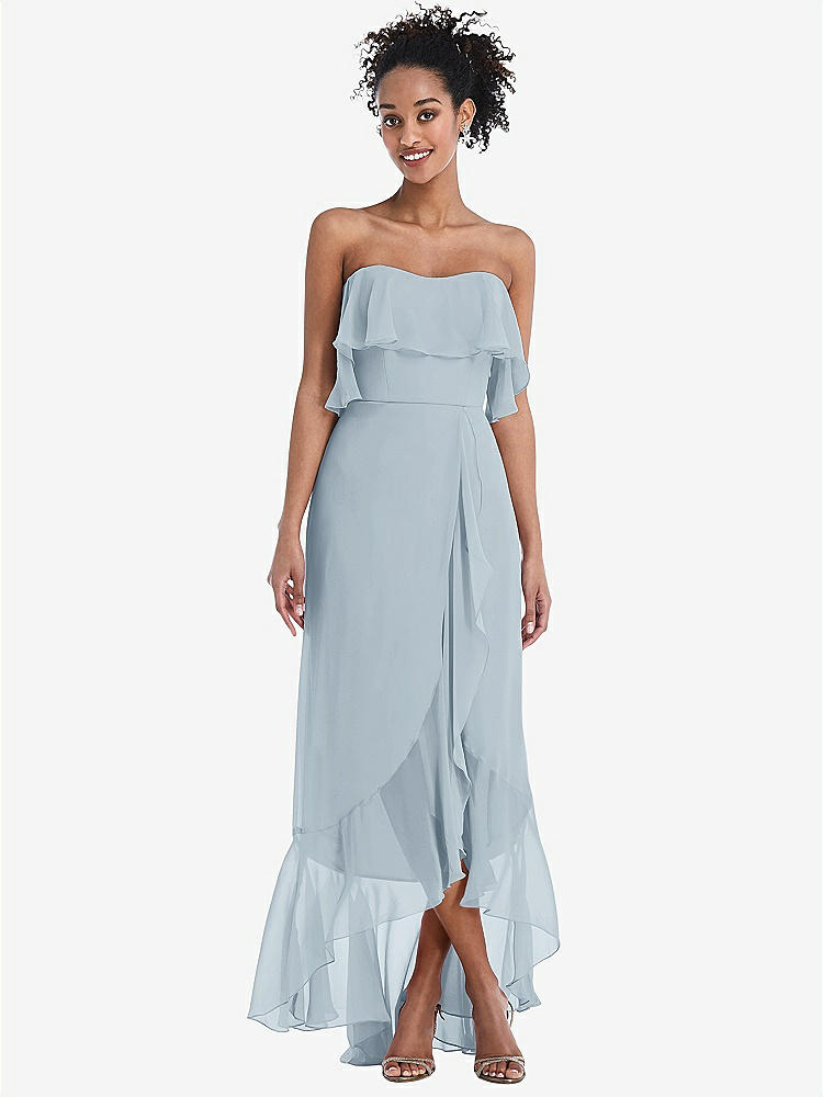 【STYLE: TH039】Off-the-Shoulder Ruffled High Low Maxi Dress【COLOR: Mist】
