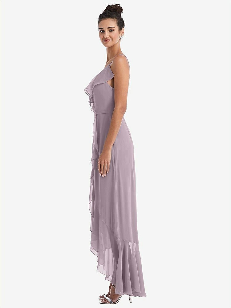 【NEW】【STYLE: TH040】Ruffle-Trimmed V-Neck High Low ラップ ドレス【COLOR: Lilac Dusk】【SIZE: 00-30W】