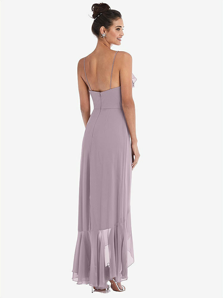 【NEW】【STYLE: TH040】Ruffle-Trimmed V-Neck High Low ラップ ドレス【COLOR: Lilac Dusk】【SIZE: 00-30W】