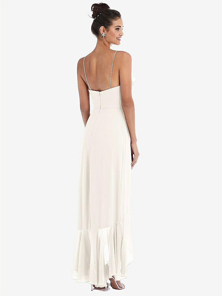 【NEW】【STYLE: TH040】Ruffle-Trimmed V-Neck High Low ラップ ドレス【COLOR: Ivory】【SIZE: 00-30W】