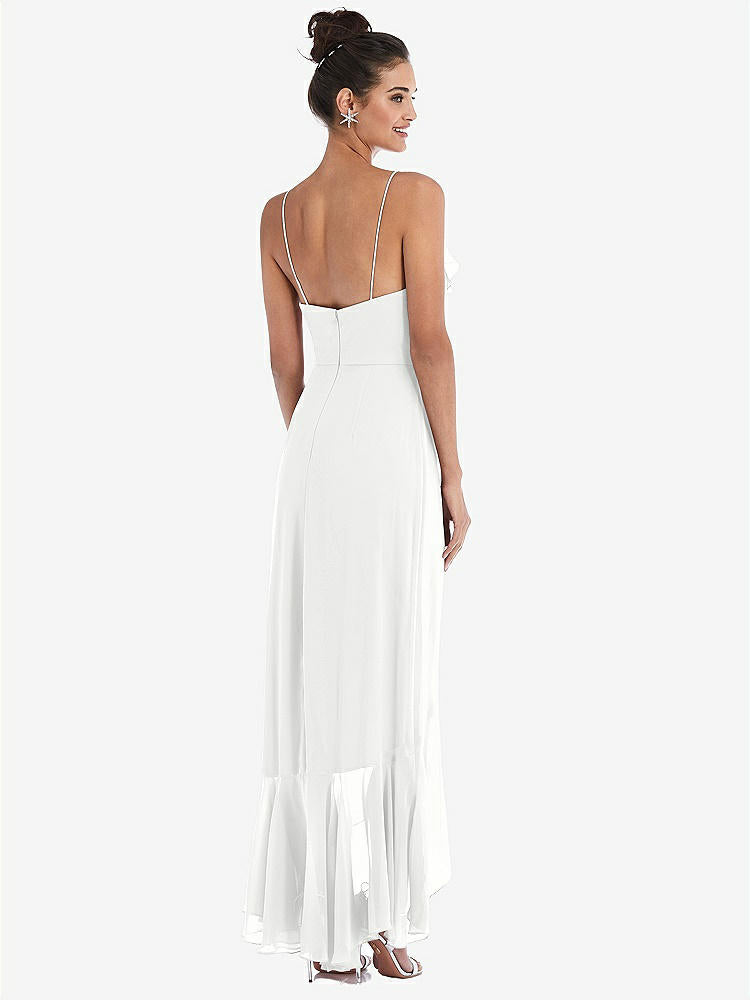 【NEW】【STYLE: TH040】Ruffle-Trimmed V-Neck High Low ラップ ドレス【COLOR: White】【SIZE: 00-30W】