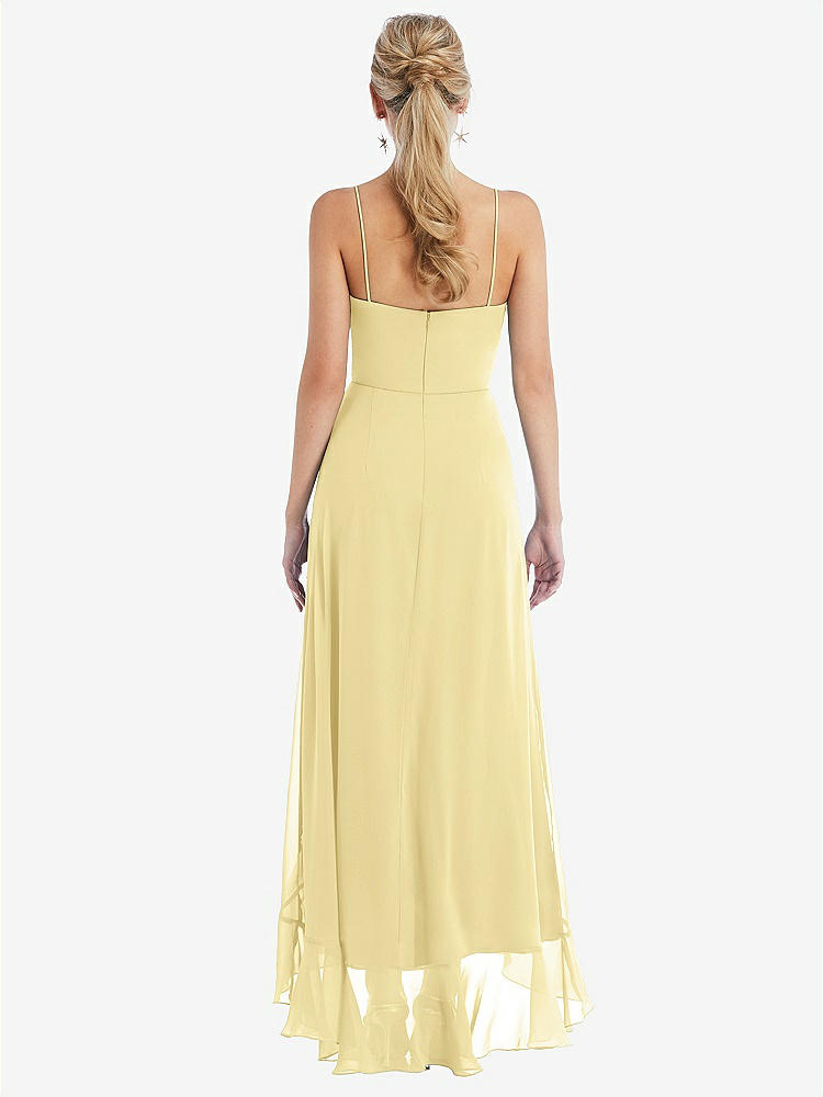 【STYLE: TH041】Scoop Neck Ruffle-Trimmed High Low Maxi Dress【COLOR: Pale Yellow】