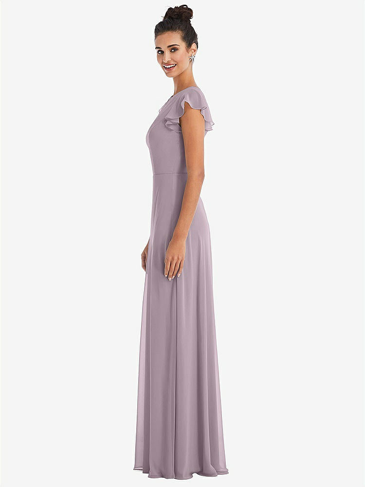 【NEW】【STYLE: TH042】フラッター スリーブ Vコール シフォン マキシ ドレス【COLOR: Lilac Dusk】【SIZE: 00-30W】