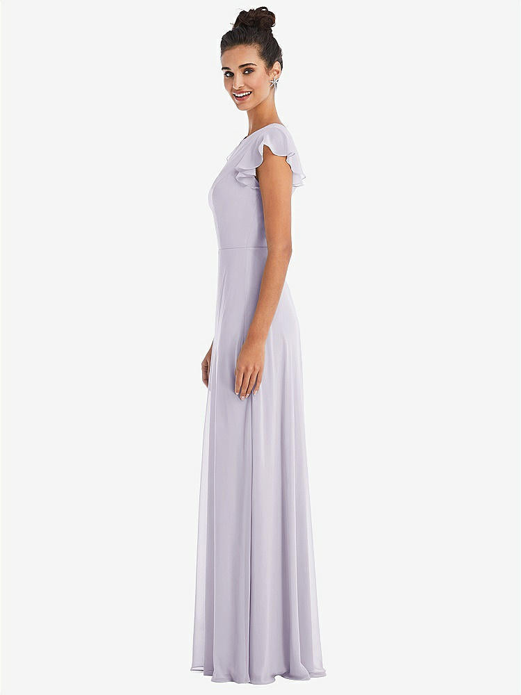 【STYLE: TH042】Flutter Sleeve V-Keyhole Chiffon Maxi Dress【COLOR: Moondance】