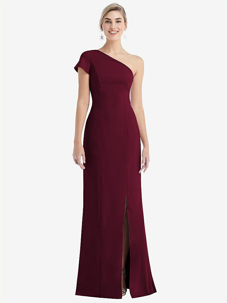 【NEW】【STYLE: TH043】One-Solder キャップ 袖 トランペット ガウン 前面 スリット【COLOR: Cabernet】【SIZE: 00-30W】