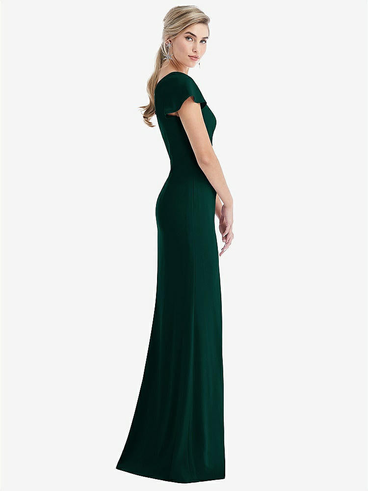 【NEW】【STYLE: TH043】One-Solder キャップ 袖 トランペット ガウン 前面 スリット【COLOR: Evergreen】【SIZE: 00-30W】
