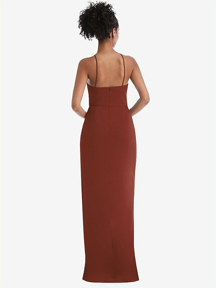 【NEW】【STYLE: TH044】ホルター ドレープ チューリップ スカート マキシ ドレス【COLOR: Auburn Moon】【SIZE: 00-30W】