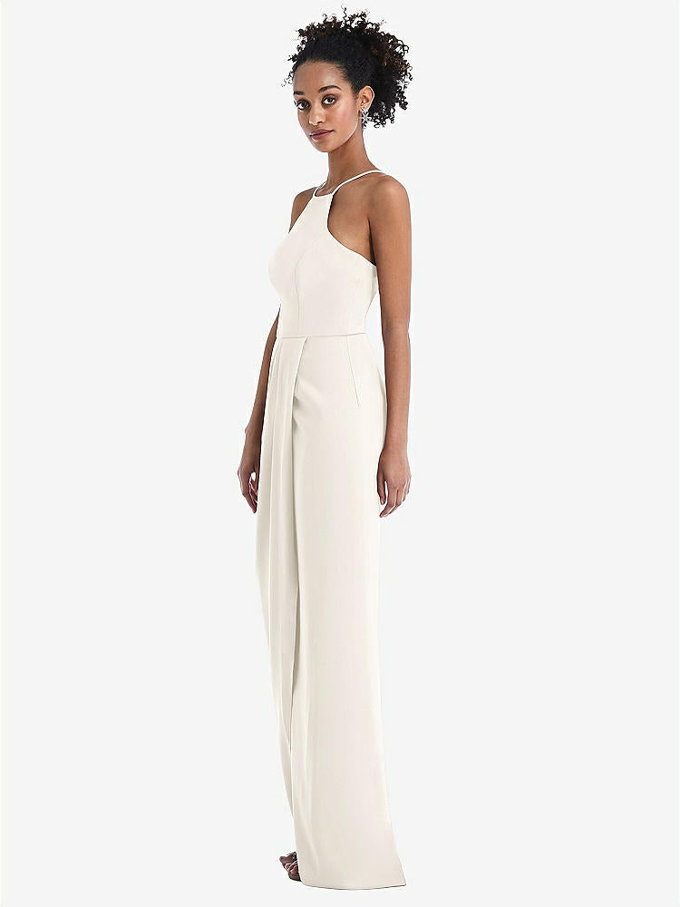 【NEW】【STYLE: TH044】ホルター ドレープ チューリップ スカート マキシ ドレス【COLOR: Ivory】【SIZE: 00-30W】