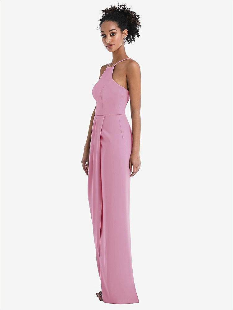【NEW】【STYLE: TH044】ホルター ドレープ チューリップ スカート マキシ ドレス【COLOR: Powder Pink】【SIZE: 00-30W】
