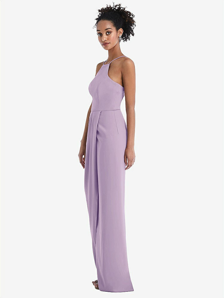 【NEW】【STYLE: TH044】ホルター ドレープ チューリップ スカート マキシ ドレス【COLOR: Pale Purple】【SIZE: 00-30W】